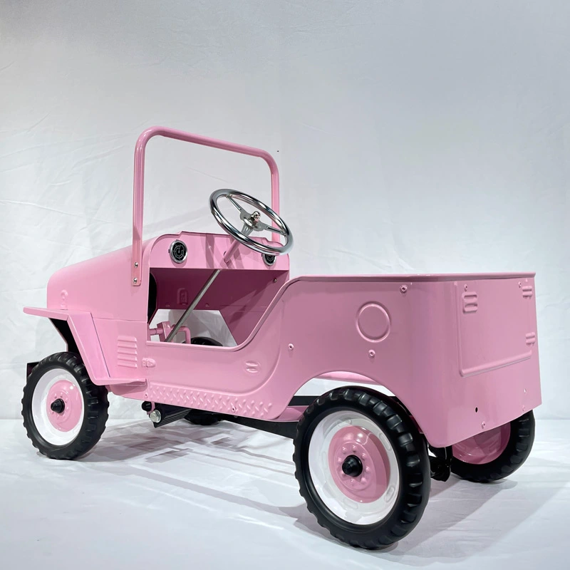 Pink metal pedal car online