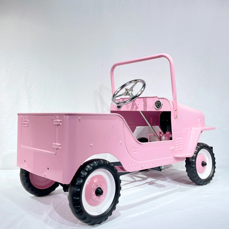 pink retro pedal car