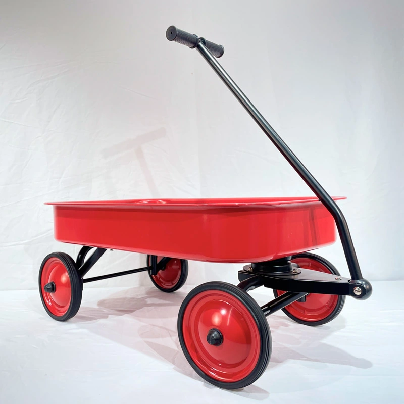 green metal garden cart