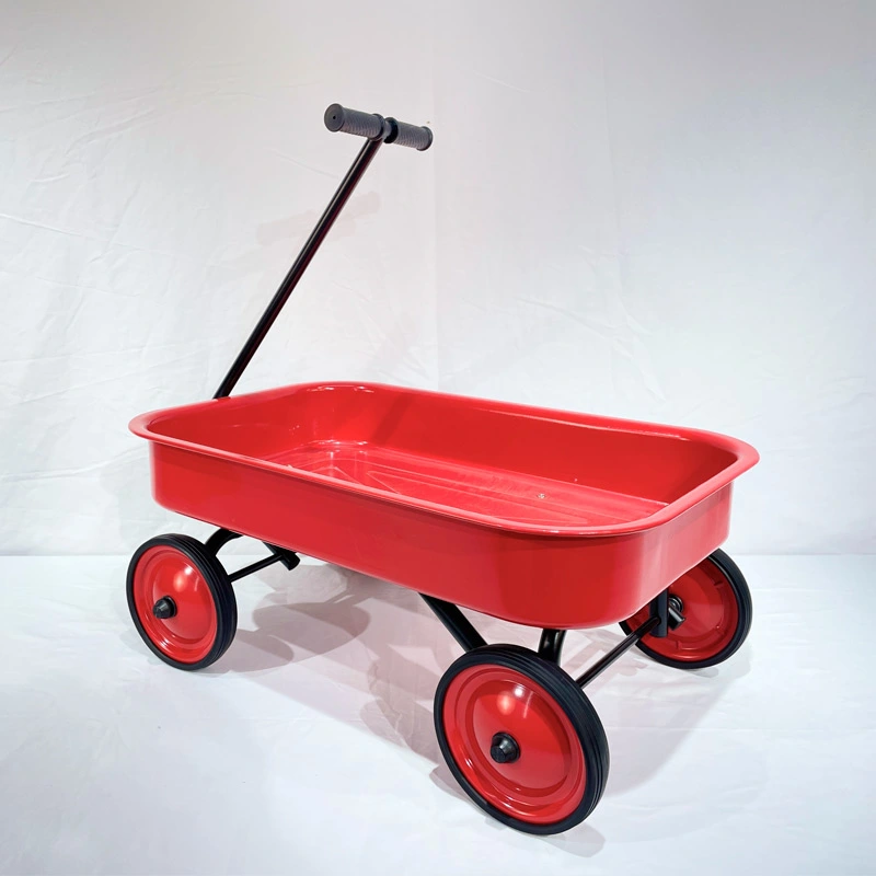 red metal wagon